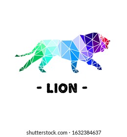 lowpoly lion triangular geometfy polygonal editable eps