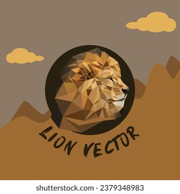 lowpoly lion vector abstract style