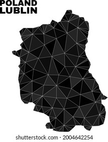 Low-poly Lublin Voivodeship map. Polygonal Lublin Voivodeship map vector designed with random triangles. Triangulated Lublin Voivodeship map polygonal collage for patriotic templates.