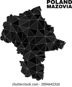 Low-poly Masovian Voivodeship map. Polygonal Masovian Voivodeship map vector is constructed from randomized triangles.