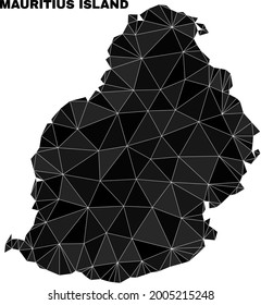 lowpoly Mauritius Island map. Polygonal Mauritius Island map vector constructed of scattered triangles. Triangulated Mauritius Island map polygonal collage for education illustrations.