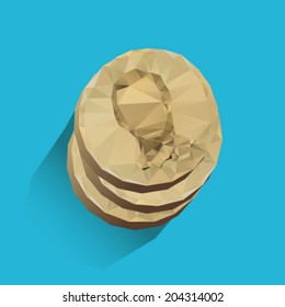 Lowpoly money coins illustration