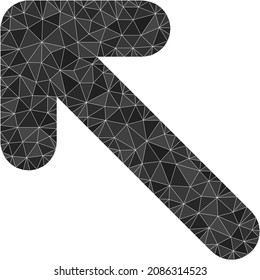 Die linke Icon-Illustration in Low-Poly-Bewegung wurde mit randomisierten, gefüllten Dreiecken entworfen. Triangulated nach oben links polygonal 2d Vektorgrafik. Links oben ist das Symbol mit Dreiecken gefüllt.
