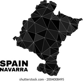 lowpoly Navarra Province map. Polygonal Navarra Province map vector is constructed of random triangles. Triangulated Navarra Province map polygonal collage for education templates.