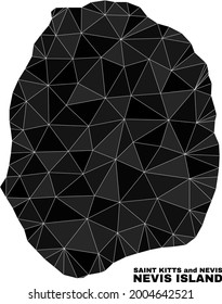 lowpoly Nevis Island map. Polygonal Nevis Island map vector is designed from randomized triangles. Triangulated Nevis Island map polygonal model for education purposes.