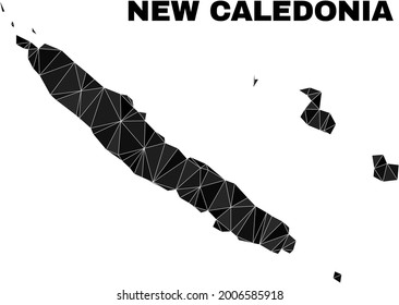 Low-poly New Caledonia Islands map. Polygonal New Caledonia Islands map vector is designed from random triangles. Triangulated New Caledonia Islands map polygonal abstraction for patriotic templates.