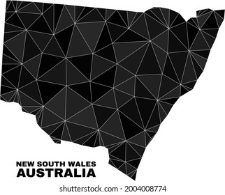 lowpoly New South Wales map. Polygonal New South Wales map vector is combined of random triangles. Triangulated New South Wales map polygonal abstraction for political posters.