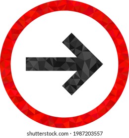 Nächstes Low-Poly-Gebäude mit zerstreuten, gefüllten Dreiecken. Dreieck nächste polygonale Symbolgrafik. Das nächste Symbol ist voller Dreiecke. Flaches geometrisches 2D-Modellierungsbild basierend auf dem nächsten Symbol.
