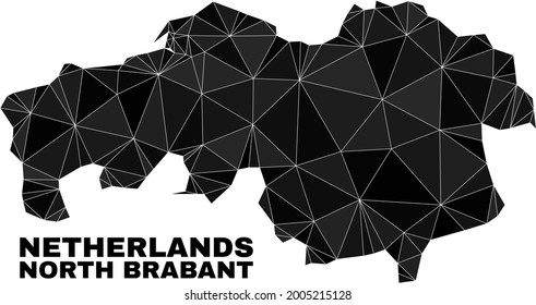 Low-poly North Brabant Province map. Polygonal North Brabant Province map vector filled of random triangles. Triangulated North Brabant Province map polygonal model for patriotic templates.