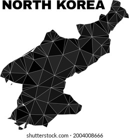 Low-poly North Korea map. Polygonal North Korea map vector constructed with randomized triangles. Triangulated North Korea map polygonal collage for political posters.