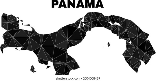 Low-poly Panama map. Polygonal Panama map vector designed of chaotic triangles. Triangulated Panama map polygonal abstraction for political illustrations.