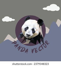 lowpoly panda vector abstract style