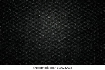 Low-poly pattern. Black vector background. Abstract geometrical Triangle. Mosaic