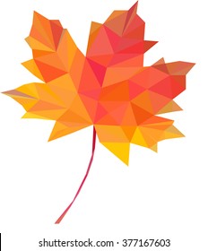 low-poly polygon red autumn maple leaves
