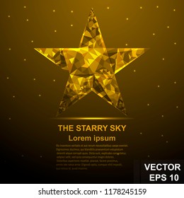 Low-poly. Polygon. Star. style. Bright illustration. Triangle. Connections. For your design.