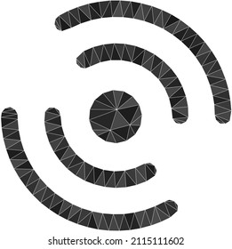 Low-Poly polygonal propeller rotation icon illustration. Vector propeller rotation icon filled with triangle mosaic. Low-poly propeller rotation constructed with randomized triangles.