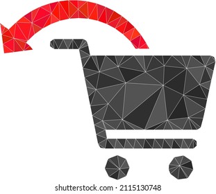 Low-Poly polygonal refund shopping order icon illustration. Vector refund shopping order icon filled using triangles. Low-poly refund shopping order combined from randomized triangles.