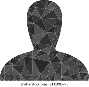 Low-Poly polygonal spawn persona symbol illustration. Vector spawn persona icon is filled with triangles. Low-poly spawn persona is constructed of scattered triangles.