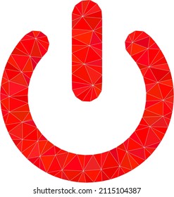 Lowpoly polygonal turn off icon illustration. Vector turn off icon is filled with triangles. Lowpoly turn off is constructed with random triangles.