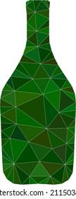 Low-Poly polygonal wine bottle icon illustration. Vector wine bottle icon filled with triangles. Low-poly wine bottle constructed from random triangles.