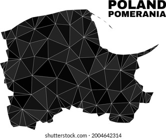 Low-poly Pomeranian Voivodeship map. Polygonal Pomeranian Voivodeship map vector is constructed with random triangles.