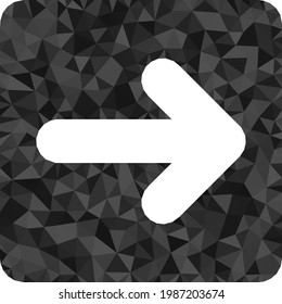 Low-poly right cursor constructed with scattered filled triangles. Triangle right cursor polygonal 2d illustration. Right Cursor icon is filled with triangles.