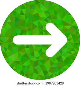 Low-poly right direction designed with randomized filled triangles. Triangle right direction polygonal icon illustration. Right Direction icon is filled with triangles.
