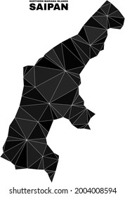 lowpoly Saipan Island map. Polygonal Saipan Island map vector combined with chaotic triangles. Triangulated Saipan Island map polygonal collage for patriotic illustrations.