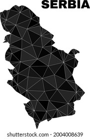 lowpoly Serbia map. Polygonal Serbia map vector designed from random triangles. Triangulated Serbia map polygonal collage for education templates.