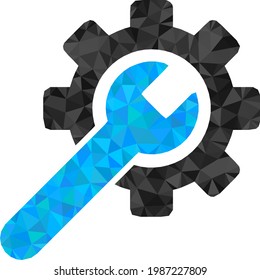Low-poly service tool designed from random filled triangles. Triangle service tool polygonal icon illustration. Service Tool icon is filled with triangles.