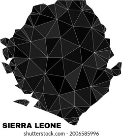 Low-poly Sierra Leone map. Polygonal Sierra Leone map vector combined from chaotic triangles. Triangulated Sierra Leone map polygonal model for education purposes.