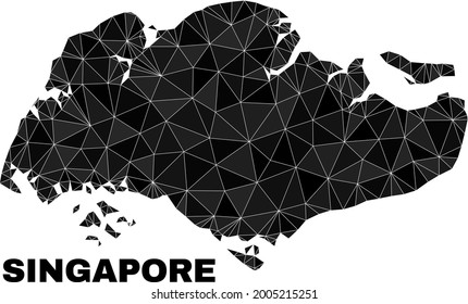 lowpoly Singapore map. Polygonal Singapore map vector filled from random triangles. Triangulated Singapore map polygonal model for political posters.