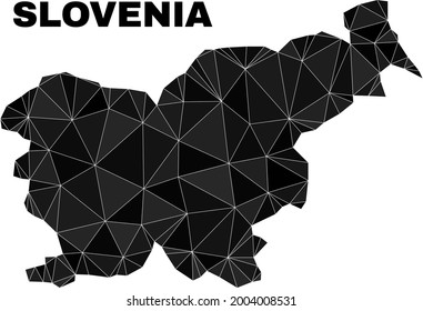 Low-poly Slovenia map. Polygonal Slovenia map vector combined from random triangles. Triangulated Slovenia map polygonal model for patriotic templates.