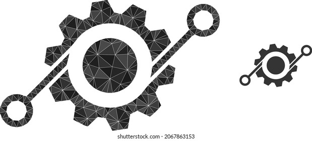 Low-Poly-Smart-Gang-Symbol auf weißem Hintergrund. Flache geometrische polygonale Illustration basierend auf dem Symbol für intelligente Geräte. Polygonaler intelligenter Schaltvektor, konstruiert aus verstreuten Dreiecken.