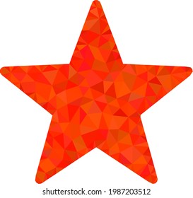 Low-poly star combined with random filled triangles. Triangle star polygonal icon illustration. Star icon is filled with triangles. Flat geometric polygonal abstraction based on star icon.