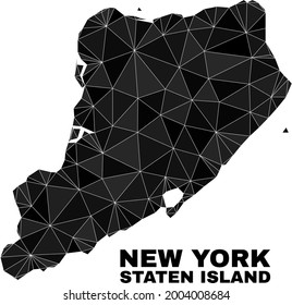 Low-poly Staten Island map. Polygonal Staten Island map vector is combined with random triangles. Triangulated Staten Island map polygonal collage for education purposes.