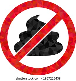 Basura de polos bajos diseñada con triángulos llenos de caos. Ilustración de iconos poligonales de Triangle stop shit. El icono Detener la Mierda está lleno de triángulos.