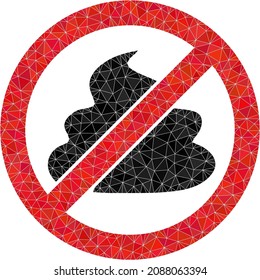 Low-poly stop shit icon illustration constructed with random filled triangles. Triangulated stop shit polygonal icon vector illustration. Stop Shit icon is filled with triangles.