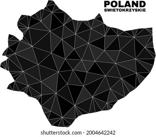 lowpoly Swietokrzyskie Voivodeship map. Polygonal Swietokrzyskie Voivodeship map vector filled from random triangles.