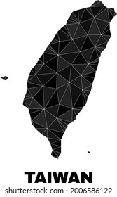 lowpoly Taiwan map. Polygonal Taiwan map vector combined of randomized triangles. Triangulated Taiwan map polygonal model for patriotic posters.