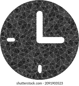 La ilustración de icono de tiempo de polos bajos se combina con triángulos rellenos dispersos. Ilustración vectorial de icono poligonal de tiempo triangular. El icono de tiempo se rellena con triángulos.
