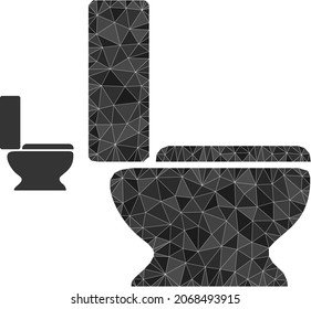 lowpoly toilet seat icon on a white background. Flat geometric lowpoly illustration based on toilet seat icon. Polygonal toilet seat vector designed with random triangles.