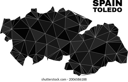 Low-poly Toledo Province map. Polygonal Toledo Province map vector combined with randomized triangles. Triangulated Toledo Province map polygonal abstraction for patriotic illustrations.