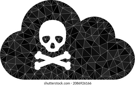 Low-poly Toxic Gas Icon Image Is Constructed With Scattered Filled Triangles. Triangulated Toxic Gas Polygonal Icon Vector Illustration. Toxic Gas Icon Is Filled With Triangles.