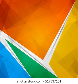 Lowpoly Trendy Background with Copyspace. Color Material design. Vector illustration. Used opacity layers for shadows
