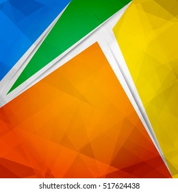 Lowpoly Trendy Background with Copyspace. Color Material design. Vector illustration. Used opacity layers for shadows