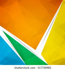 Lowpoly Trendy Background with Copyspace. Color Material design. Vector illustration. Used opacity layers for shadows