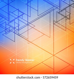 LowPoly Trendy Banner with copyspace. Vector illustration.