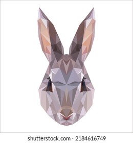 lowpoly triangle rabbit, symbol of new year chinese, modern style isolated