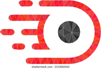 Ilustración del icono del núcleo de velocidad triangulada de baja. Icono del núcleo de velocidad del vector lleno de triángulos. El núcleo de baja velocidad de polos se combina con triángulos caóticos.